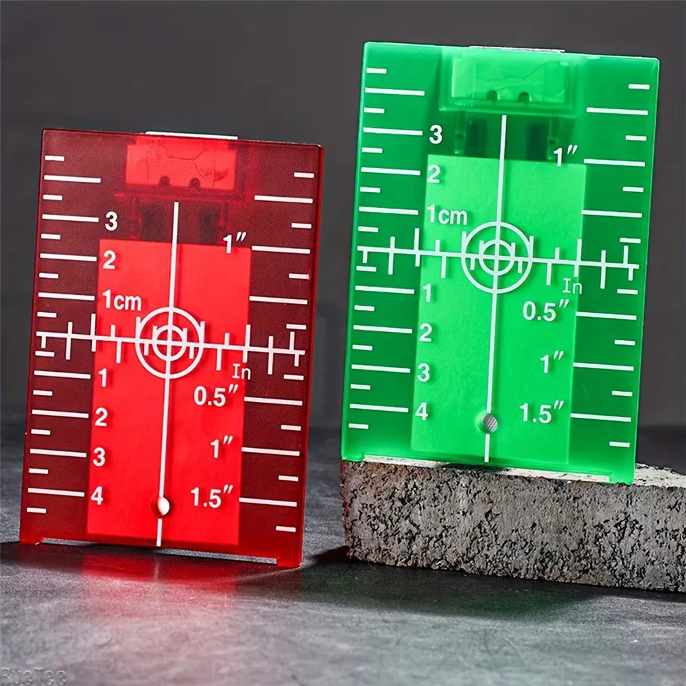 Laser Level Target Board Red/Green Line Beam Distance Plate Inch/cm Leveling Board Tool Hanging On Wall & Floor