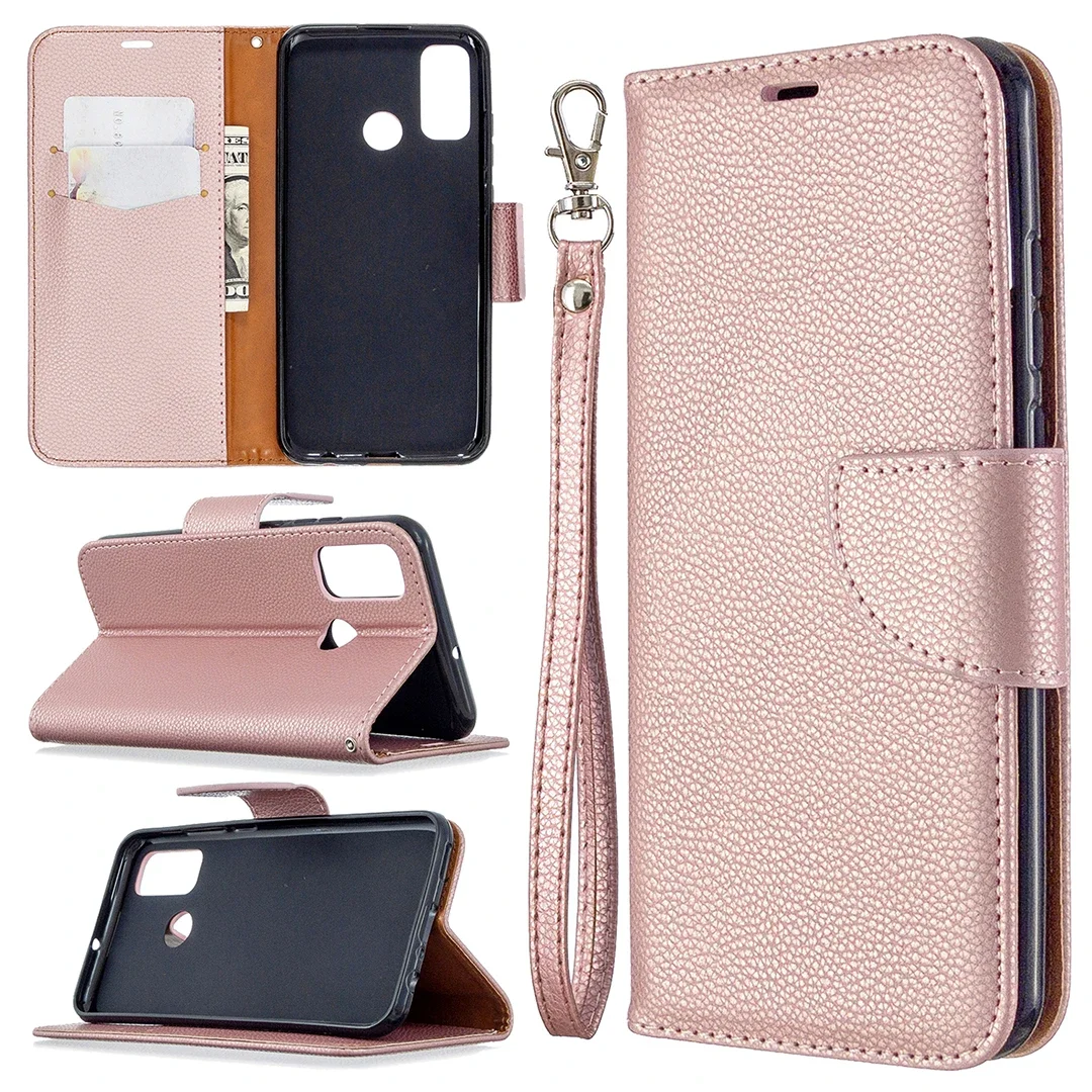 37*Solid color Lychee Leather Case Flip Anti-fall Wallet Phone Case for HUAWEI Nova3i MATE30 LITE PRO/P SMART PLUS 2019 HONOR10i