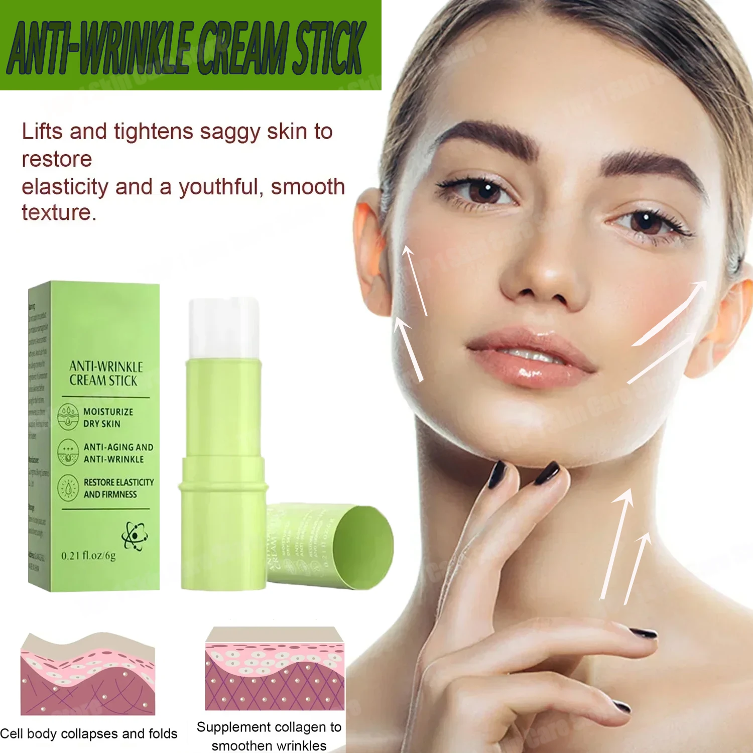 New Instant Wrinkle Rejuvenating Multi Elastic Cream Collagen Rod Fades Fine Lines and Brightens Skin Color Cream Korean Cosmeti