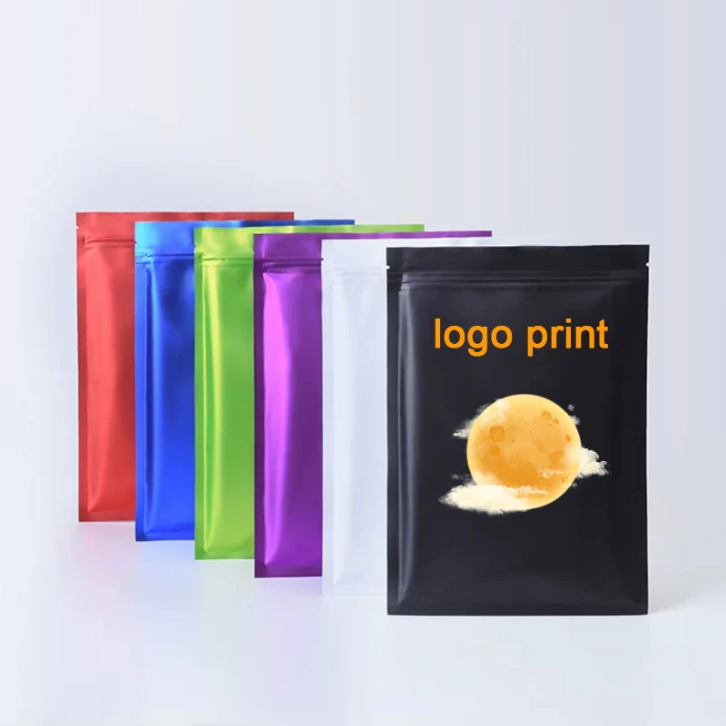 Custom Printed Flat Bottow Christmas Gift Mylar Bags Recyclable Zip Lock Nuts Candy Tea Packaging Pouch Bag