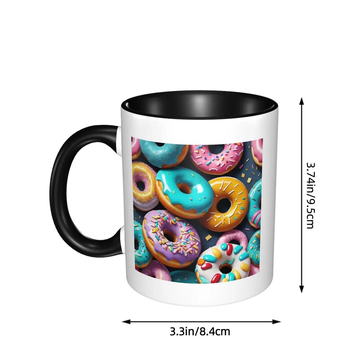 Delicious Doughnut Dessert Mug Funny Ceramic Coffee Cups Tea Mugs Milk Cup Drinkware Gift for Friends