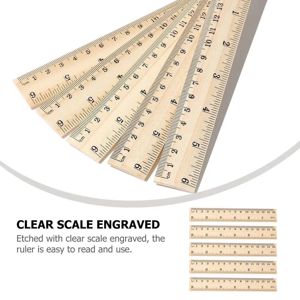 

16 Pcs Wooden Ruler Household Straight Scale Portable Short Rulers Multifunction Bulk