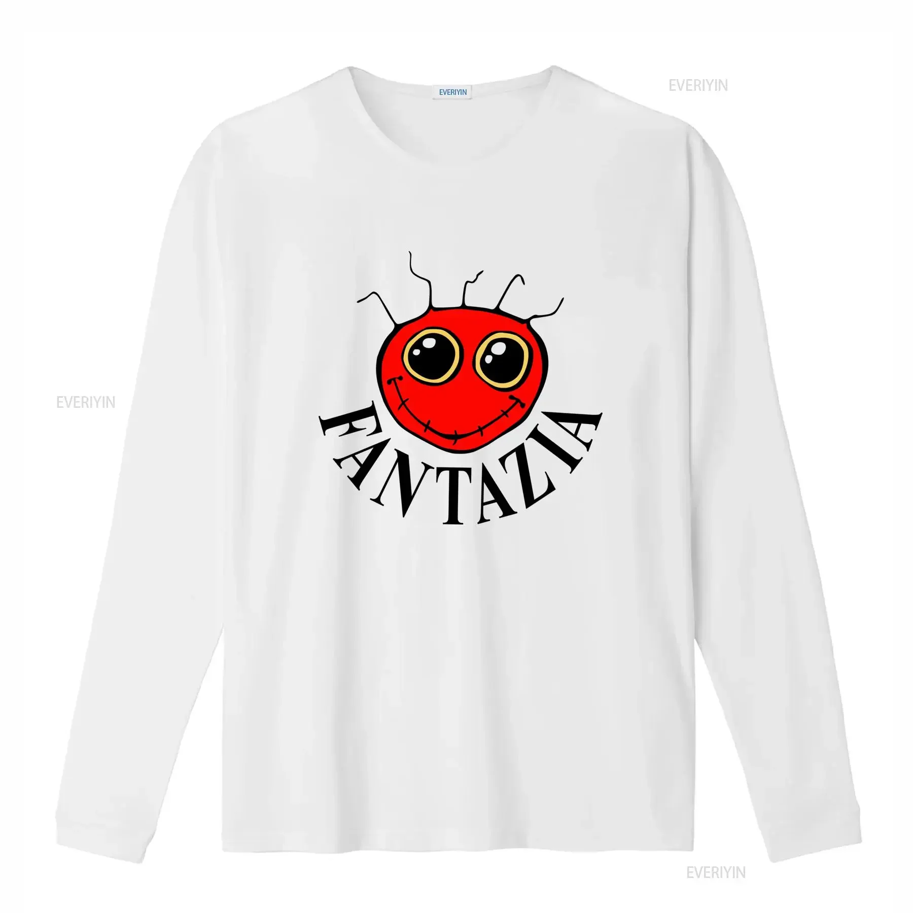 Fantazia Red Cartoon Face T Shirt for Rave Music Breakbeat House Techno Gabber Festival Raindance 372 vintage Washed Breathable