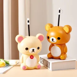 Rilakkumaed 만화 빨대 물컵, 귀여운 애니메이션 플라스틱 주전자, 소녀 사랑스러운 선물, 만화 어린이 야외 컵