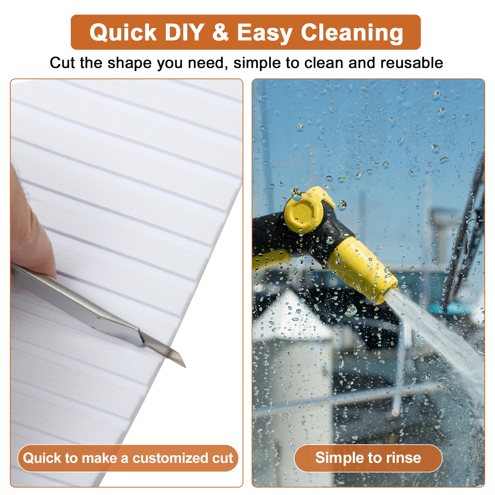 UXCELL الأبيض 244x40x0.6 سنتيمتر ذاتية اللصق قارب الأرضيات ورقة إيفا رغوة ورقة عدم الانزلاق وسادة تثبيت للقوارب التزيين لوح التزلج #4