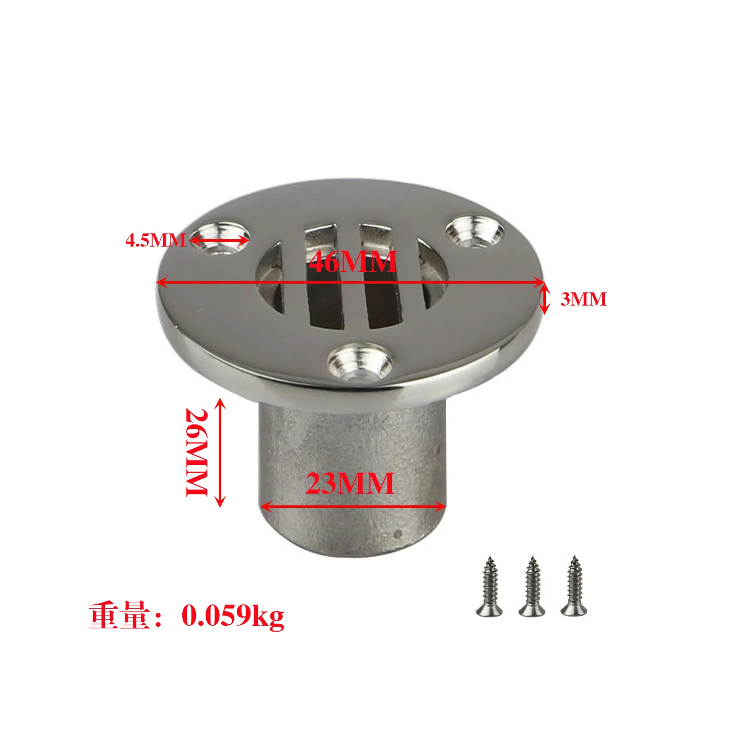 316 Stainless Steel Marine Deck Drain Outlet Boat Drainage Fitting Yacht RV Modification Hardware Accessories