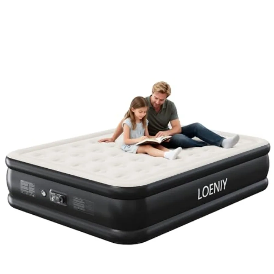 

Air Mattress with Built in Pump 18" High Inflatable Mattress with Storage Bag 3 Mins Easy Inflation/Deflation 800lbs Heavy Duty