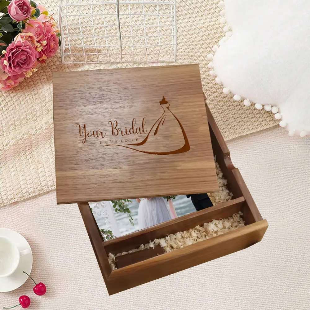 

Free custom logo Wooden Photo Album Box USB 2.0 Flash Drives 32GB Memory Stick 64GB Creative Wedding Gift crystal Pen Drive 4GB