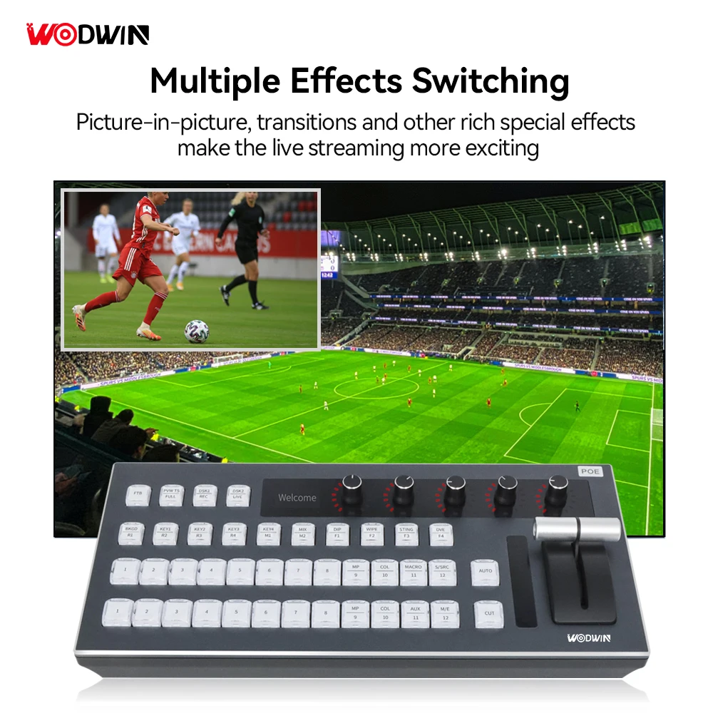 Hot Selling 12 Channel VMix Atem IP Controller Panel Video Mixer Switcher Live Streaming for Sport Church TV Studio