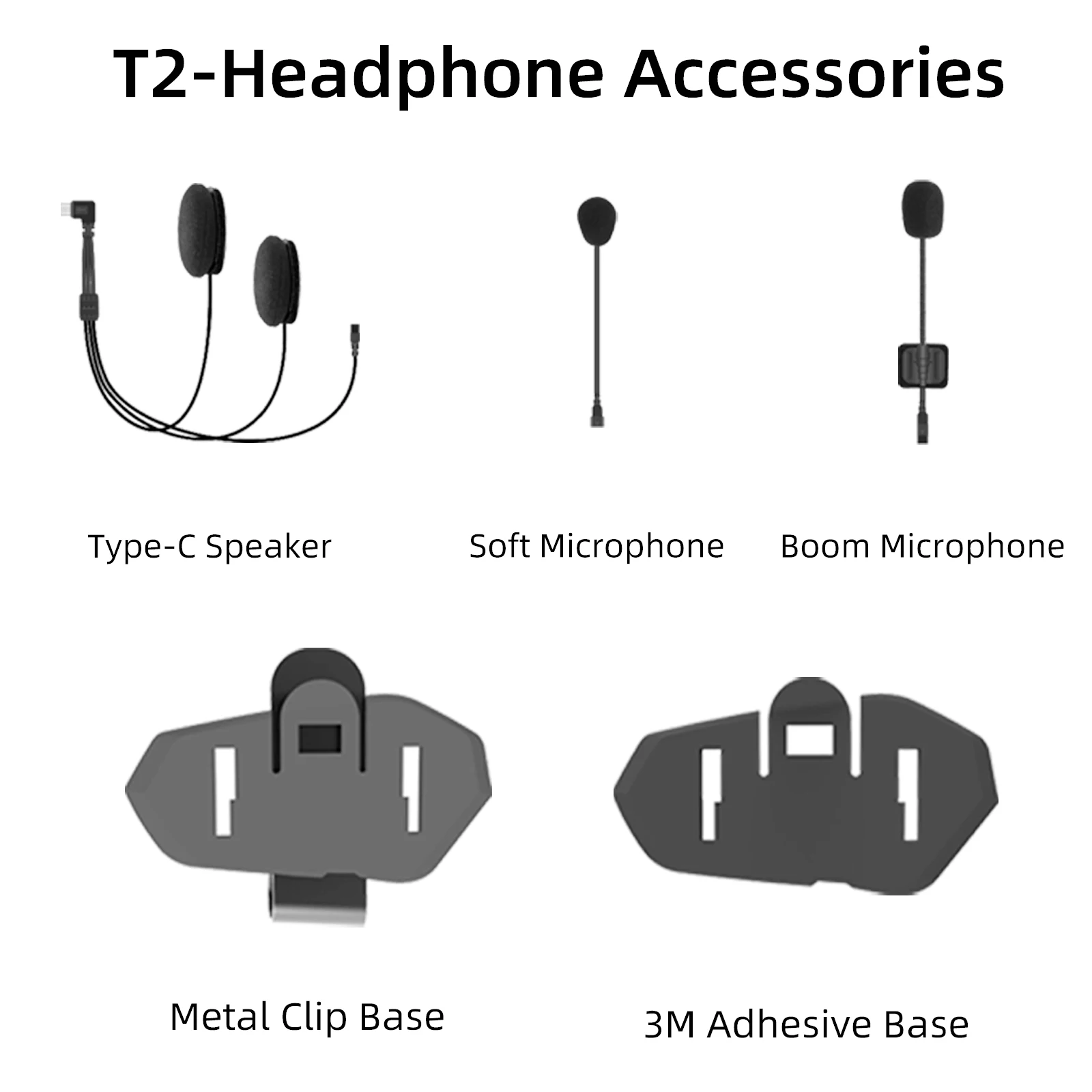 

WAYXIN Product accessories For T2 Headset Speaker ,Button Boom Microphone, Mounting Bracket