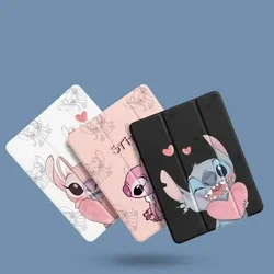 Cartoon Stitch Case For Samsung Galaxy Tab S6 Lite 10.4in  A8 X200 S7 FE Trifold Stand Case for Tab S8 S7 A9 Plus 11inch Case