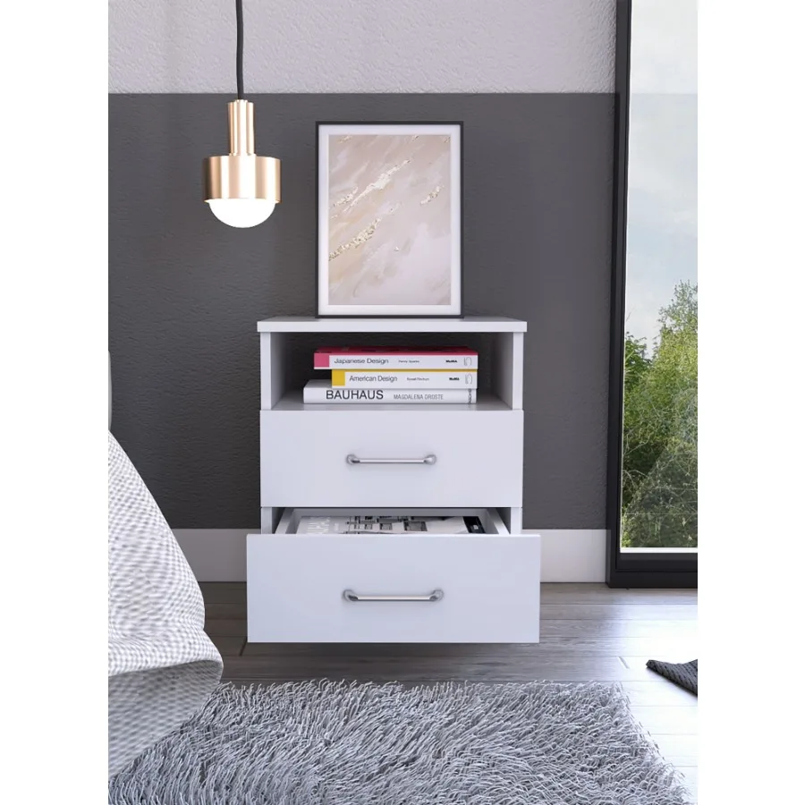 Brookeline 2-Drawer 1-Shelf Rectangle Nightstand White
