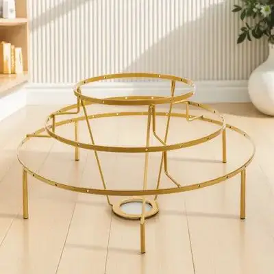 

Vintage Lamp Shade Frame 3 Layer Metal Support for DIY Projects Reliable Performance Lampshade Frames Lamp Shade Ring