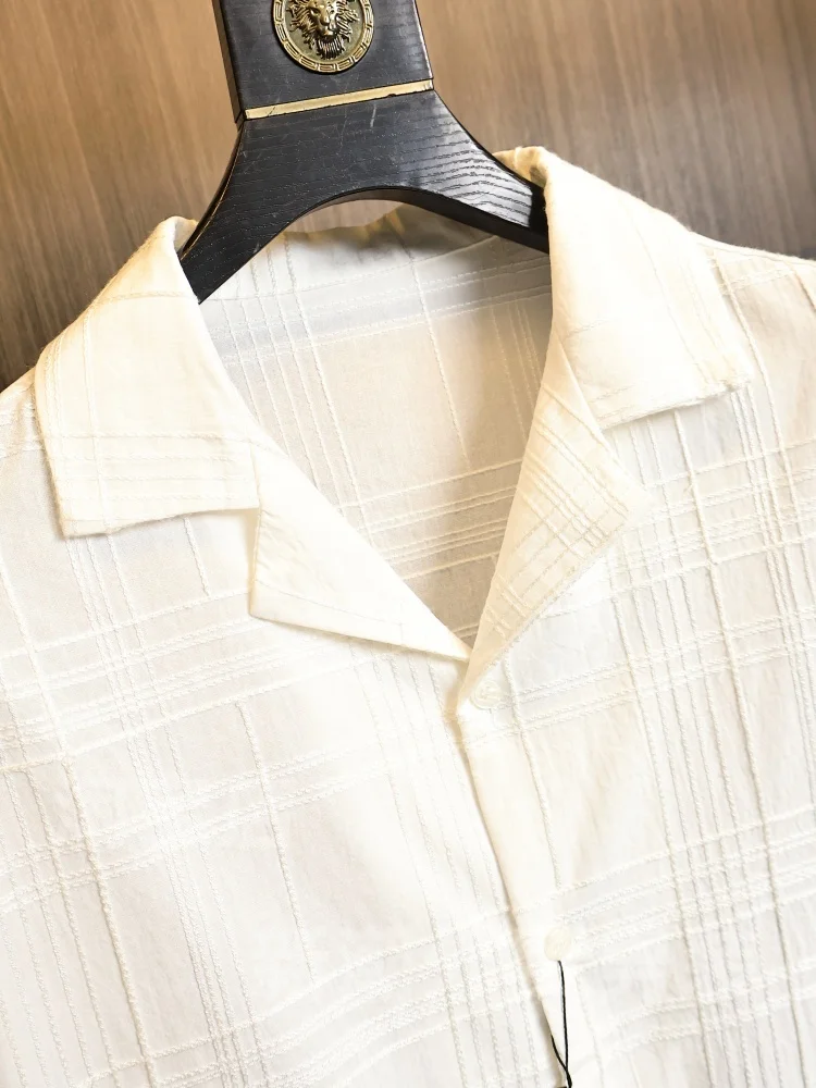 Casual Loose Cuban Collar Short Sleeve Men's Shirt Breathable Anti-Wrinkle Fashionable Urban Style Summer Fashion Shirt