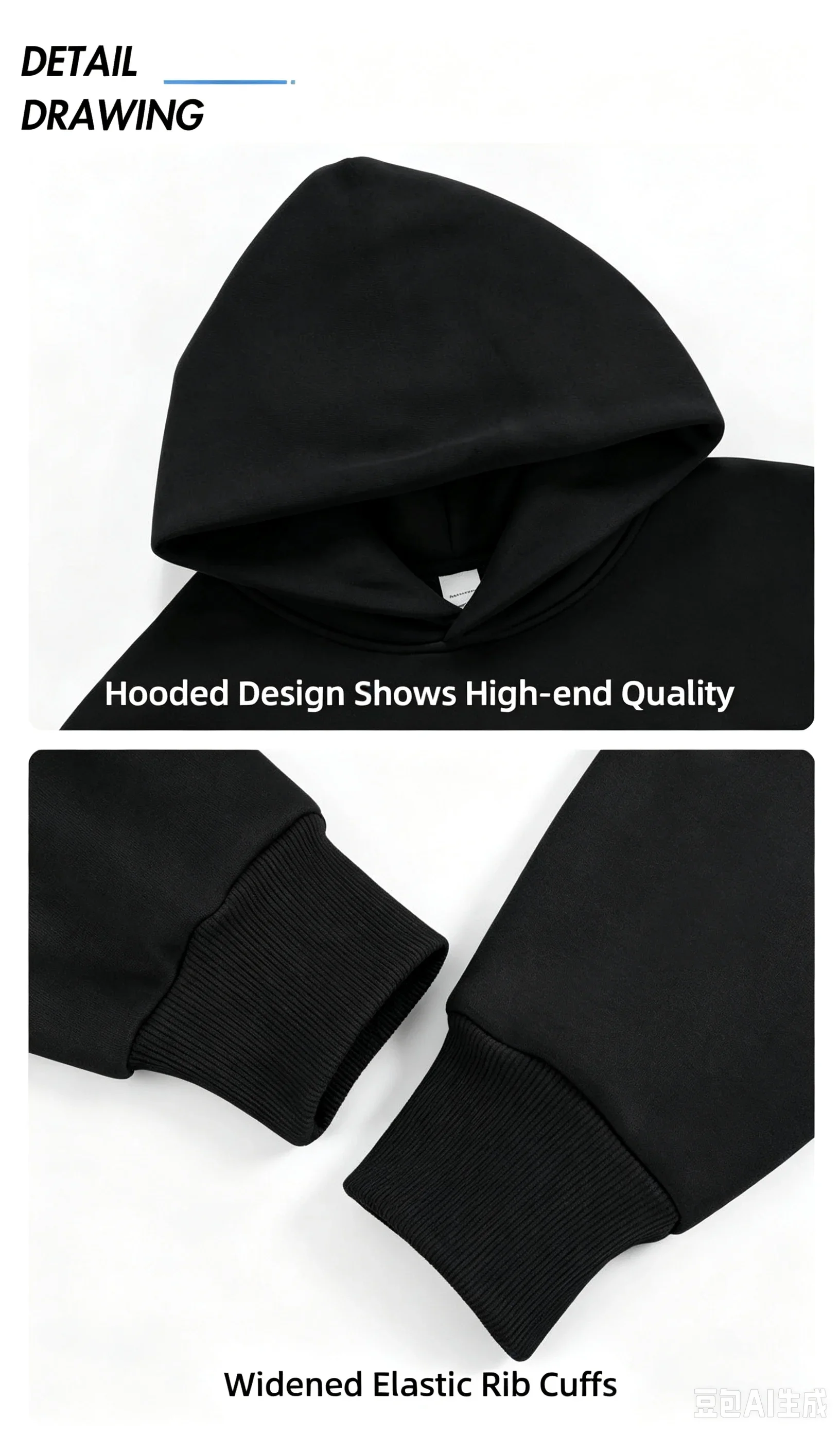 Herren Casual Hoodies Damen Fleece Warme Hoodies Frühling Herbst Pullover Mode Schwarz Mehrfarbig Übergroße Sweatshirts Top – Detail 10