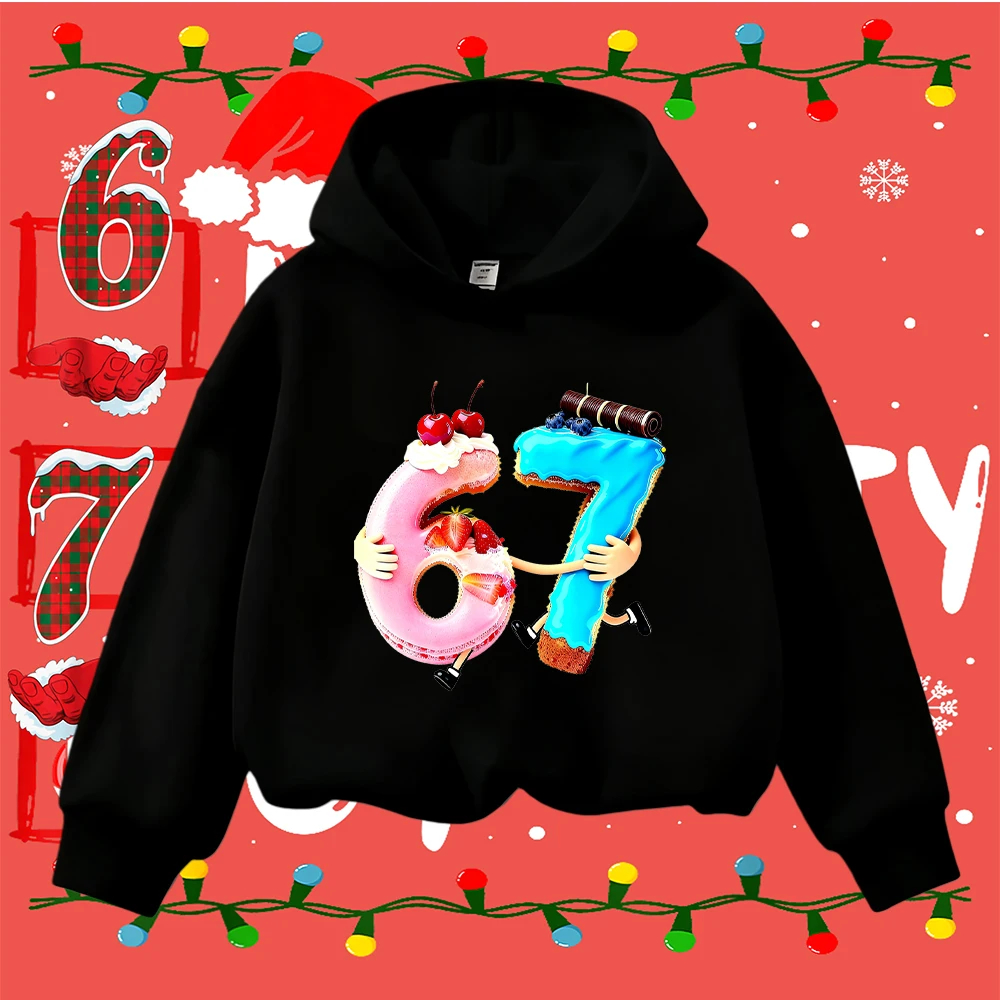 Felpa natalizia per bambini Cute 67 Cake Design Top pullover festivo per bambine e bambini