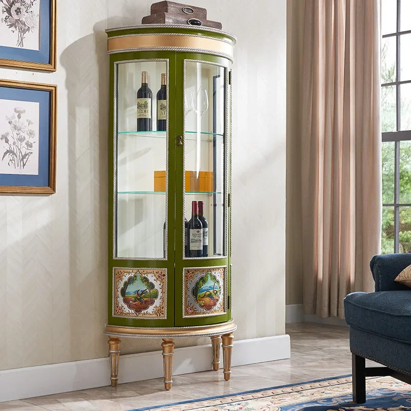 Glass Liquor Living Room Cabinets Curio Tall Office Storage Display Cabinet Arcade Side MeuHDe Rangement Nordic Furniture HD50LC