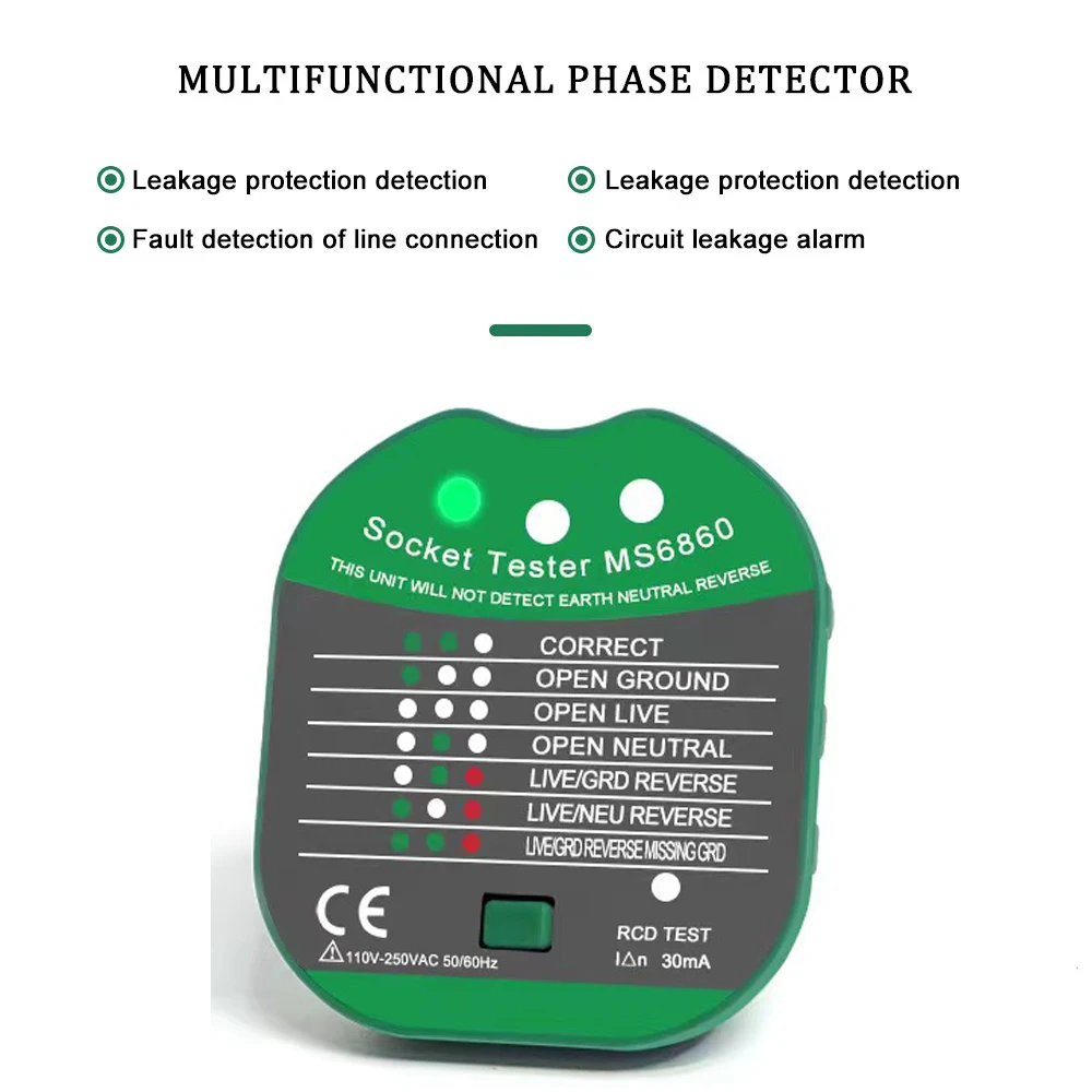 Family Circuit Safety Checkup Kits Voltage Detector And Socket Tester RCD GFCI Test NCV Continuity Neutral Live Wire Check