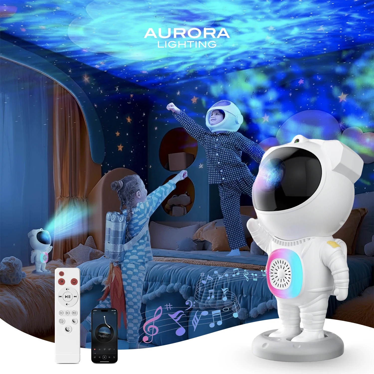 

AURORA LIGHTING Астронавт Галактика Проектор Космический Проектор Космонавт Звезда Детский Ночник для Спальни Декор Потолка Праздничный Подарок