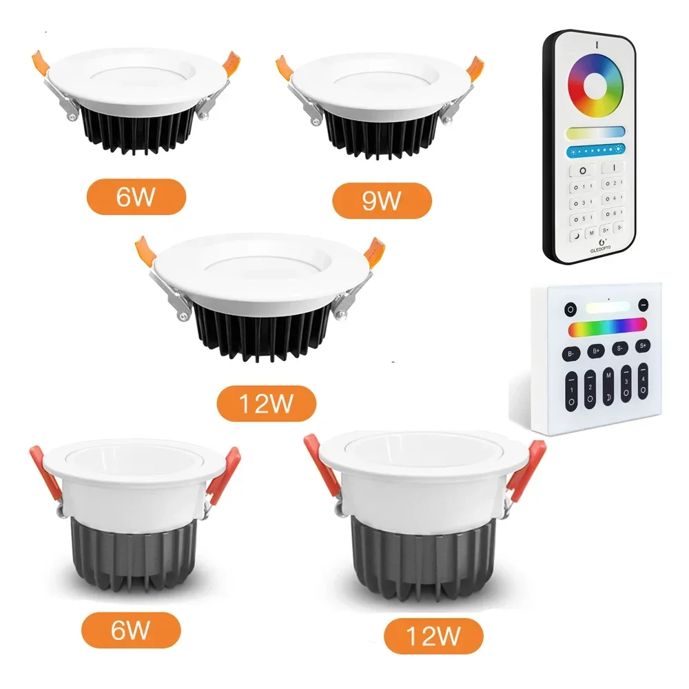 GLEDOPTO Zigbee 3.0  RGBCCT Downlight Pro 6W 9W  LED Downlight IP44 IP54  For Living Room Kitchen  Dinning Room