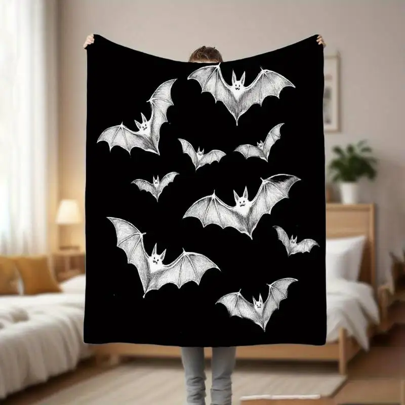 

Плед с рисунком милого летучей мыши — мягкий плед на Хэллоуин для праздничного и уютного домашнего декора