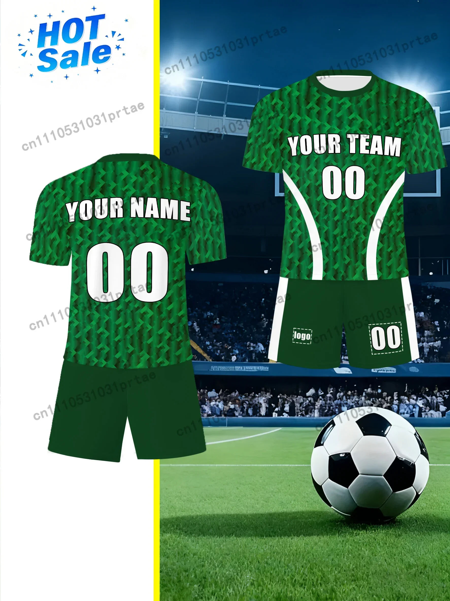 This Unisex Crewneck Soccer Jersey Set Uses Digital Printing Technology to Customize Team or Individual Logos, Names Black