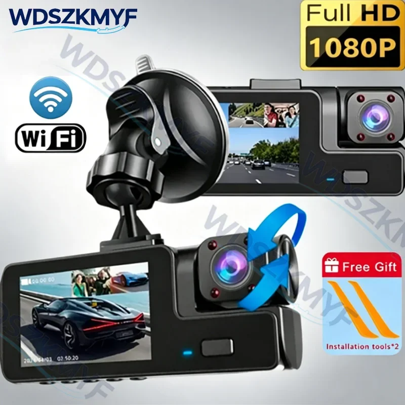 

NEW 2/3 Lens 1080P HD WIFI For Car Camera Video Recorder Car DVR Front Rear interior View Camera Night Vision Car Accessories