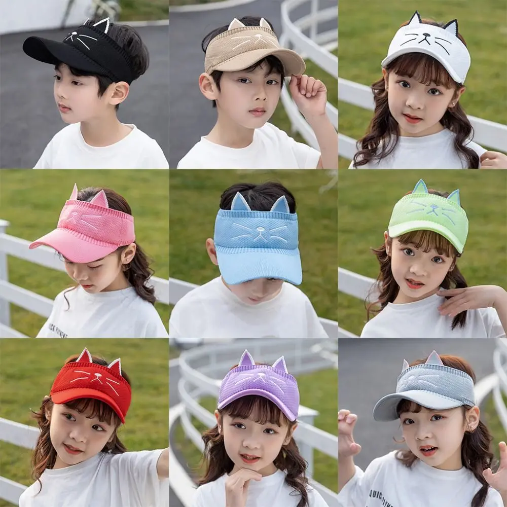 Gift Summer Children Baseball Cap Cartoon Elastic Empty Top Hat Mesh Cotton UV Cap Four Seasons