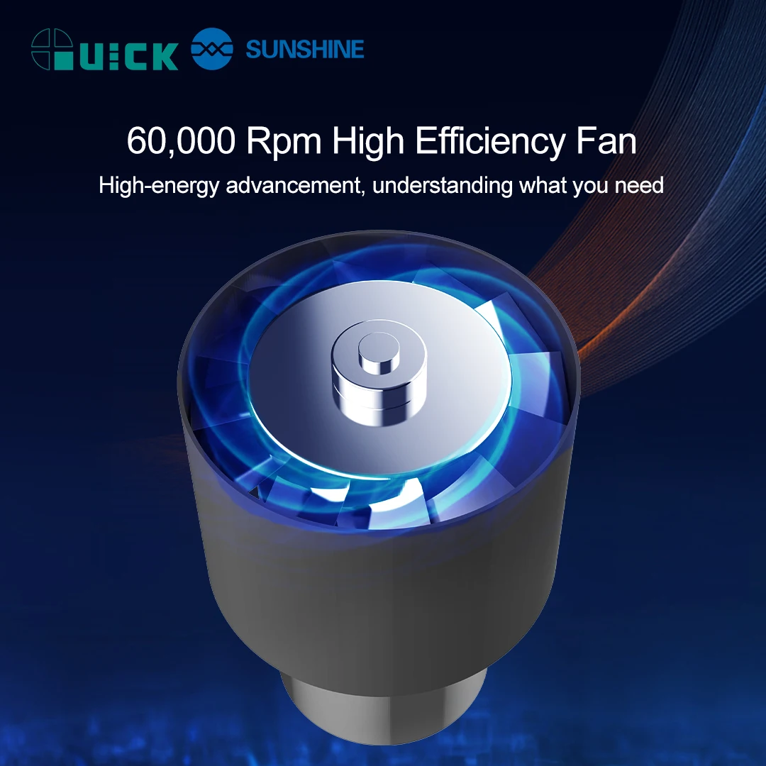 

Quick TR1 1000W Portable Smart Air Gun High-Efficiency 60,000 Rpm Fan Hot Air Gun Mobile Phone Repair High Power Engine MIG