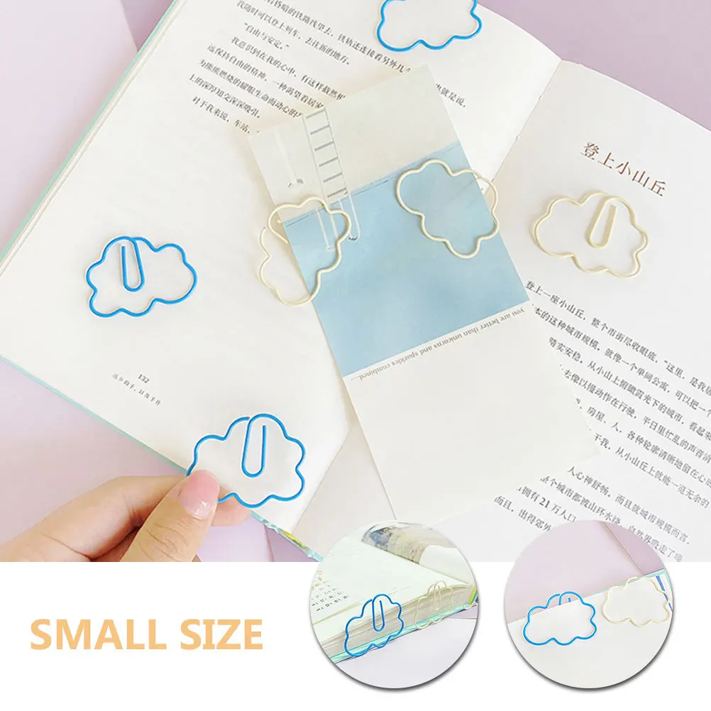 

20Pcs Decorative Paper Clips Cute Cloud Shape Small Metal Clips for Bookmarks Reading Holders Office File Management Craft