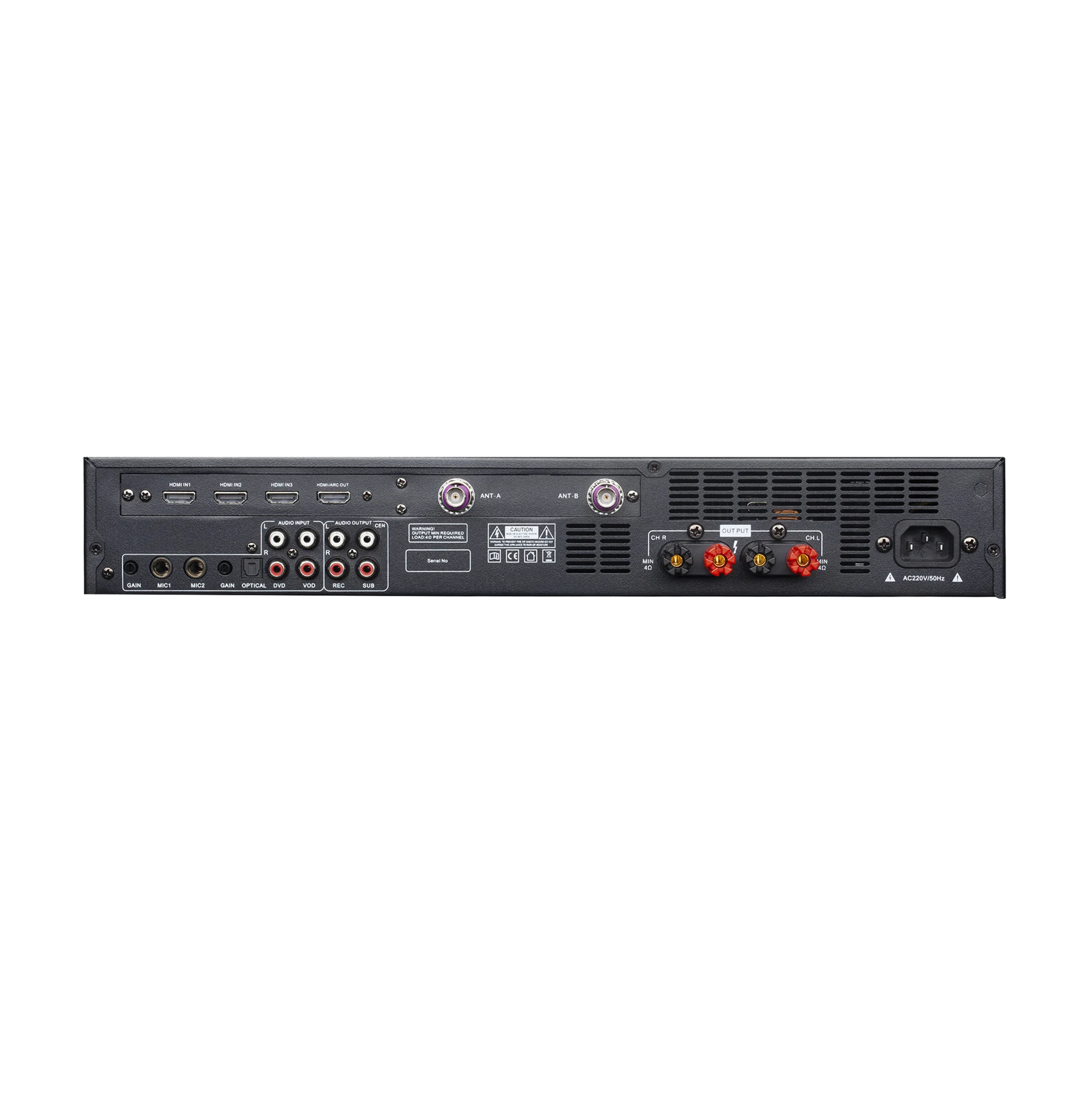 Digital Music Sound System Built-in Microphone 2 Channel 3-in-1 Class D Karaoke Amplifier Metal Body 600W+600W Professional