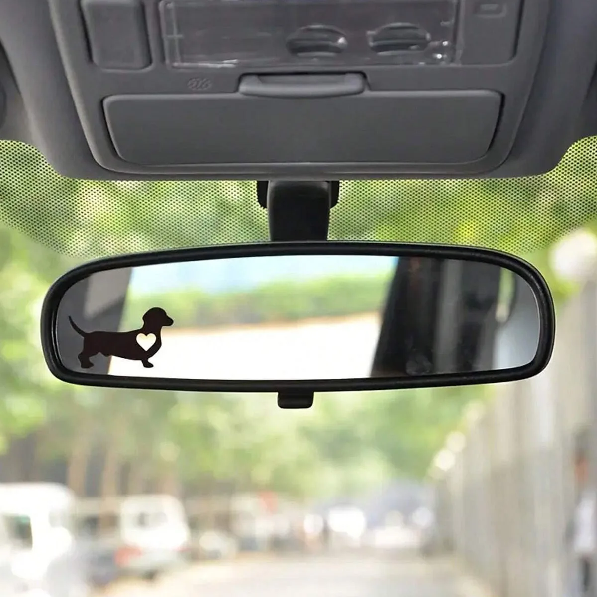 1 Car Sticker in the Shape of a Dachshund, for Small Dogs, Dog Lovers, Rearview Mirror Sticker