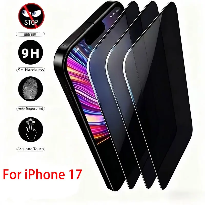 8K Anti-Spy Tempered Glass Film For iPhone 17 Air 16 15 14 13 12 11 PRO MAX Plus Privacy Screen Protectors For iPhone 17 Glass