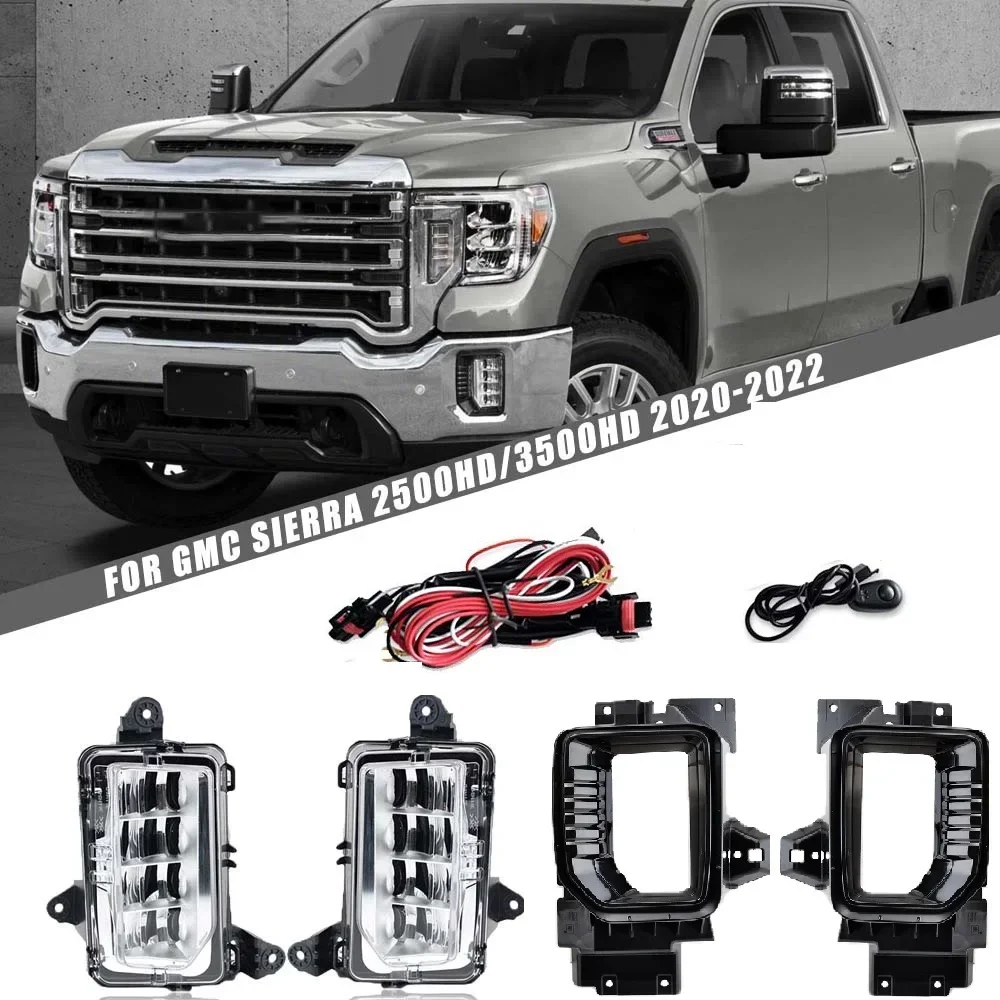 4 pieces Front bumper Foglight Fog lights for GMC sierra  2500HD 3500HD 2020 2021 2022