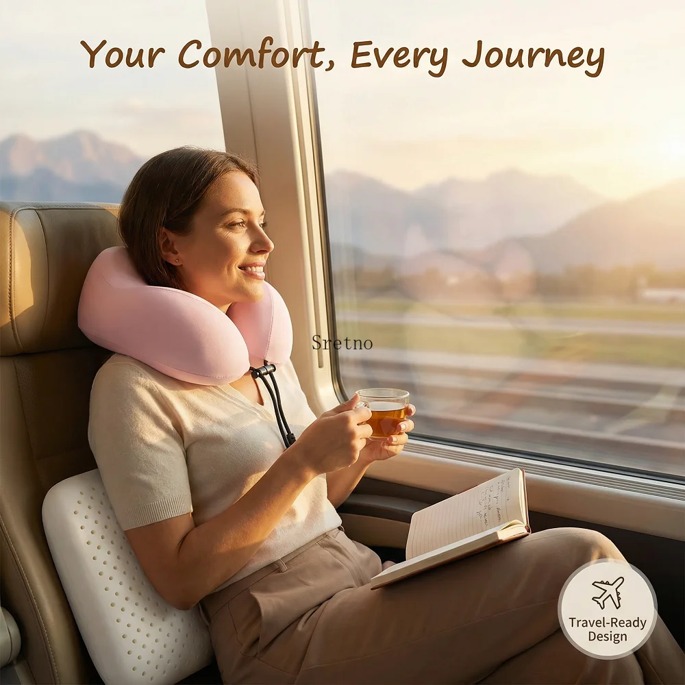 SRETNO New Natural Latex Neck Pillows Travel Portable Pillow Suit Office Multi-functional Waist Cushions almohadas para dormir