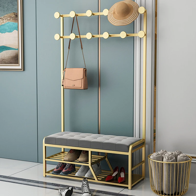 Standing Wall Coat Rack Hanger Foldable Entrance Multifunctional Clothes Rack Coat Stand Wardrobe Shoe Estantes Hall Furniture