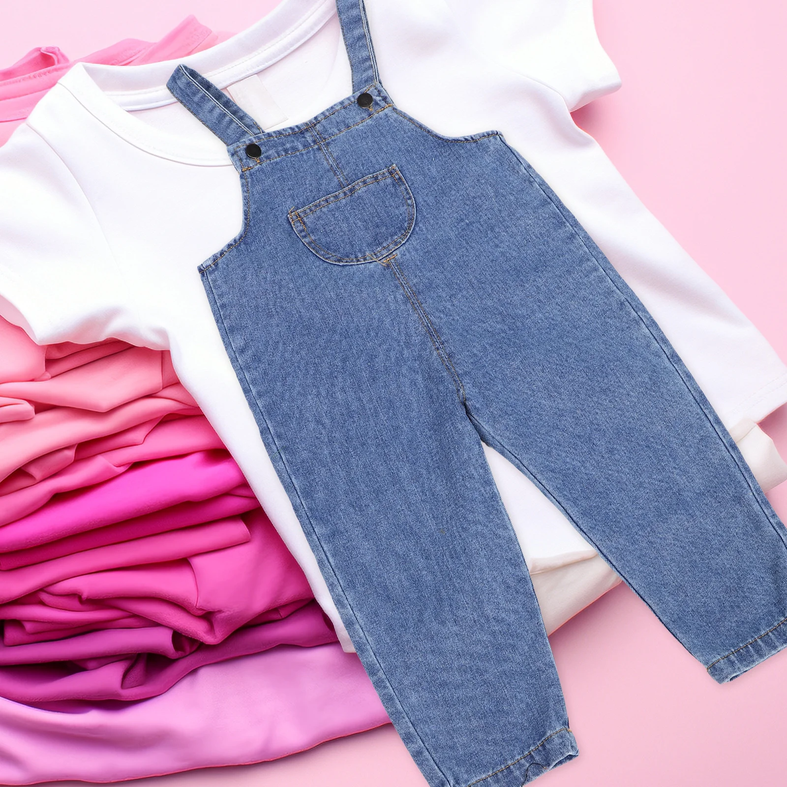

Baby Boys Denim Overalls Cotton Adjustable Straps Comfortable Spring Autumn Casual Outdoor Wear Cute Baby Overalls 110cm