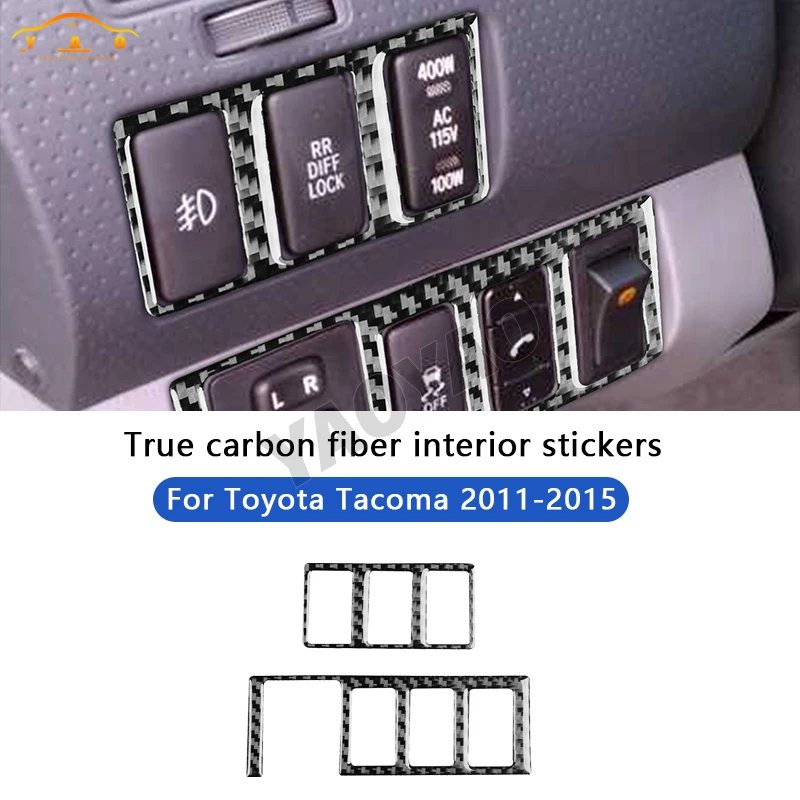 

Carbon Fiber Electric Rearview Mirror Control Panel Sticker For Toyota Tacoma 2012 -2015 Car Interior Accessories