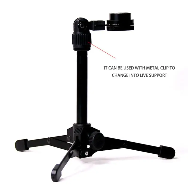 Stylish-3X Foldable Tripod Desktop Microphone Stand Holder For Podcasts, Online Chat, Conferences, Lectures,Meetings, And More