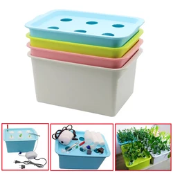 6 Holes Plant Site Hydroponic Garden Pots Planters System Indoor Garden Cabinet Box Grow Kit Bubble Nursery Pots 220V/110V 1 Set