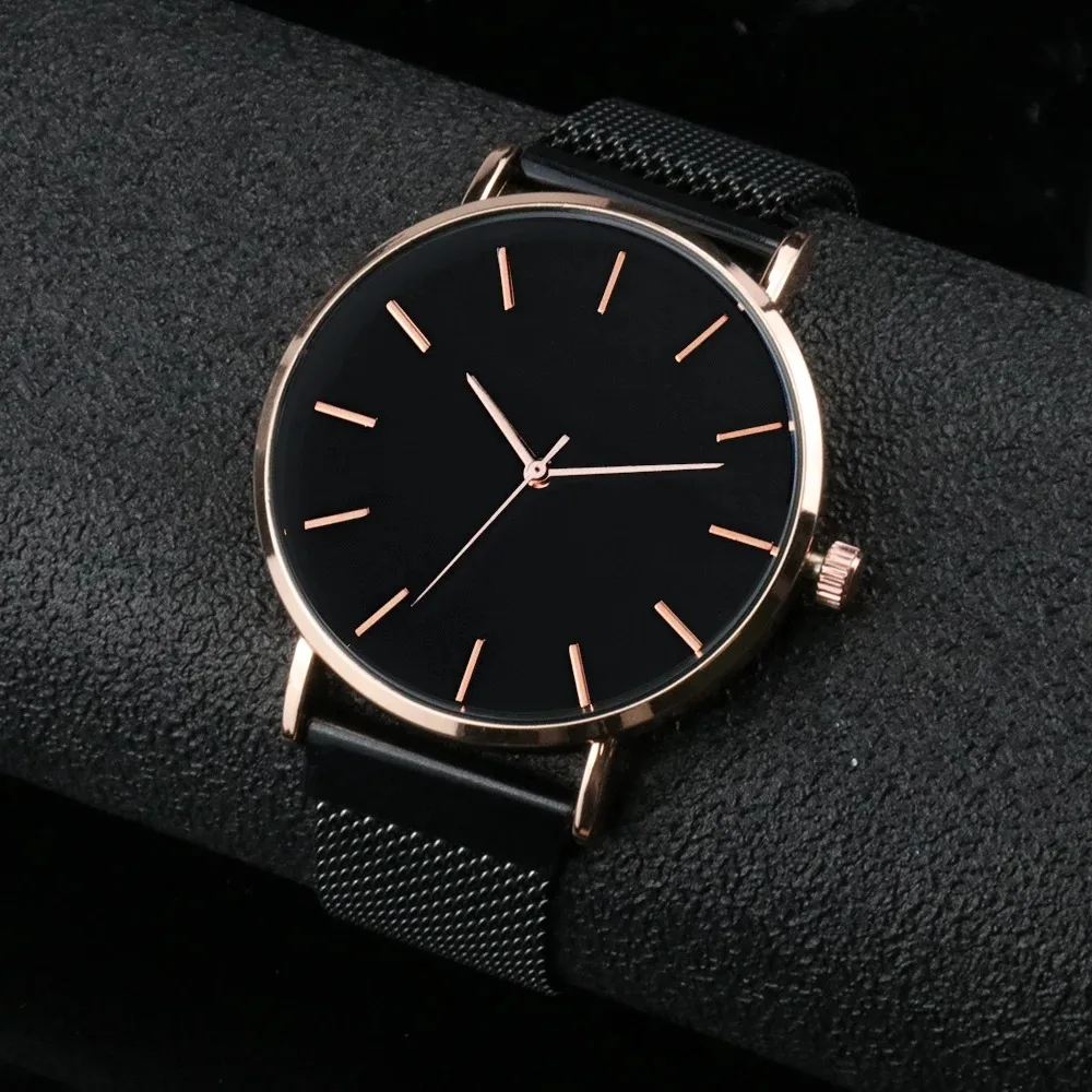 Hot Selling No Logo Simple Thin Minimalist Wristwatch for Men and Women Casual Unisex Watch for Boy and Girl Magnetic Watch