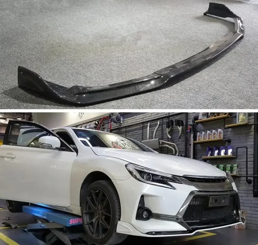 Real Carbon Fiber Front Lip Bumper Flaps Spoiler Cover For Toyota Reiz / MARK X 2012 2013 2014 2015 2016 2017 GS Front Bumper