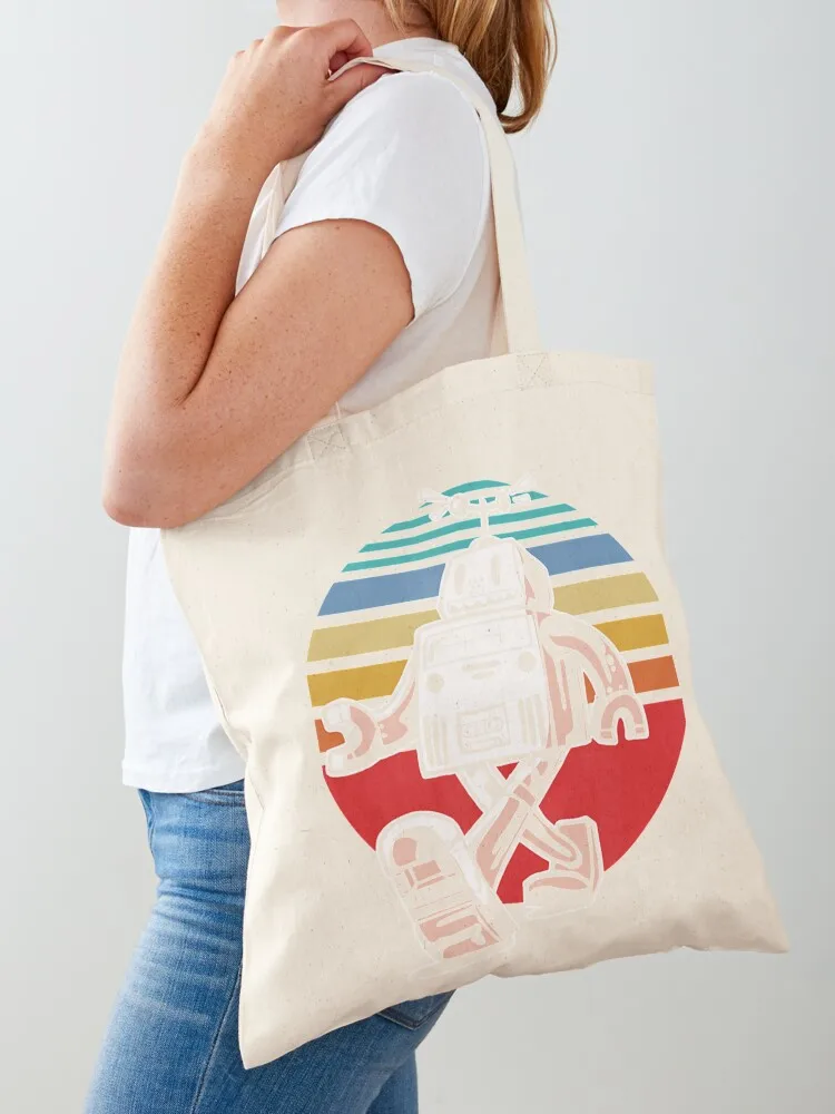

Cute Retro Robot Fan Robotics Science Student Robot Lover Tote Bag Canvas custom tote bag Big bag
