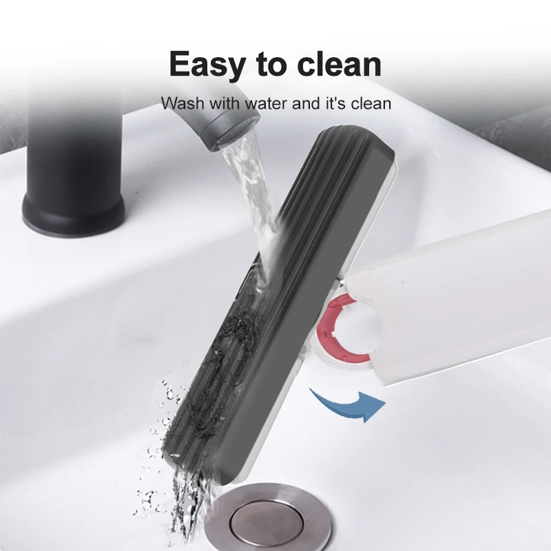 Mini fregona de limpieza portátil, mopa absorbente potente, uso en seco y húmedo, limpieza para baño, cocina, escritorio, vidrio, sala de estar,