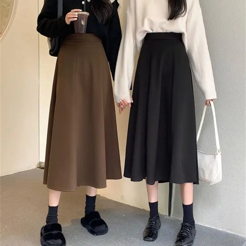 

2024summer Thin Half Skirt Female High Waisted Long Skirt A-line Skirt Half Skirt Spring and Autumn Women's Clothing Traf Faldas