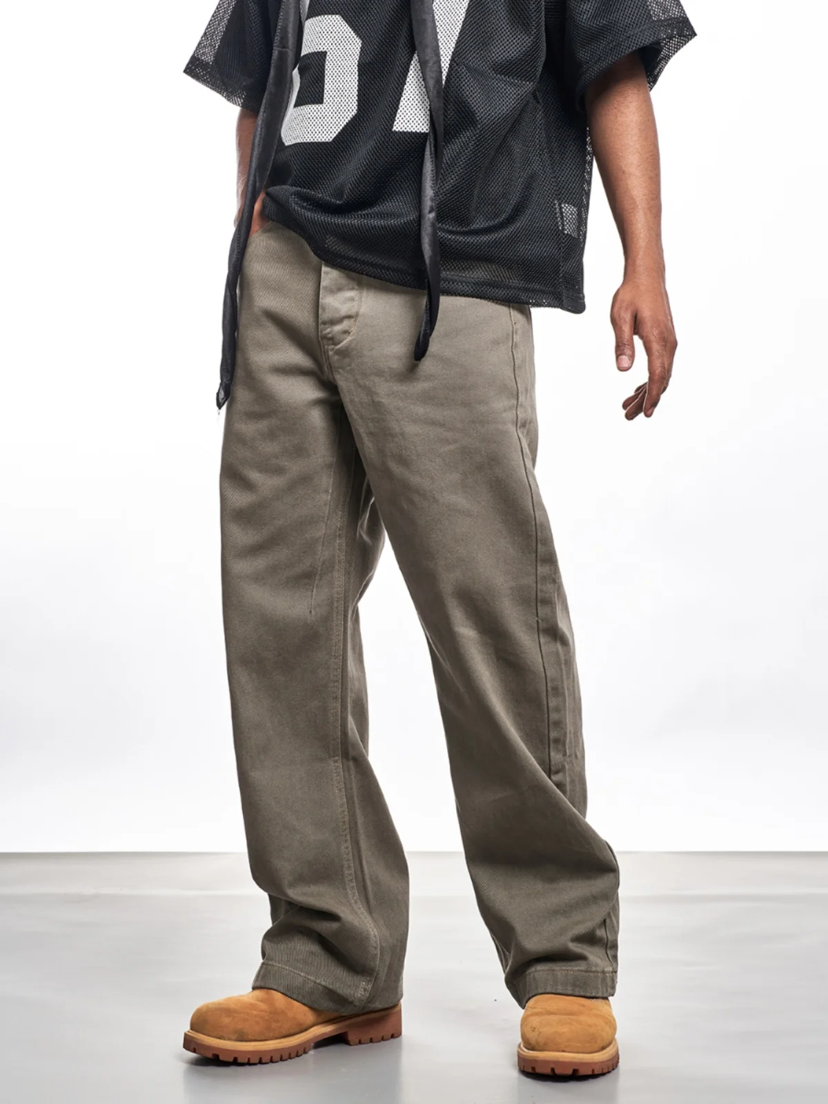 

MT99 American Retro Straight Leg Jeans Waed Denim Loose Simple Casual Slimming Trendy Trousers for Young Men