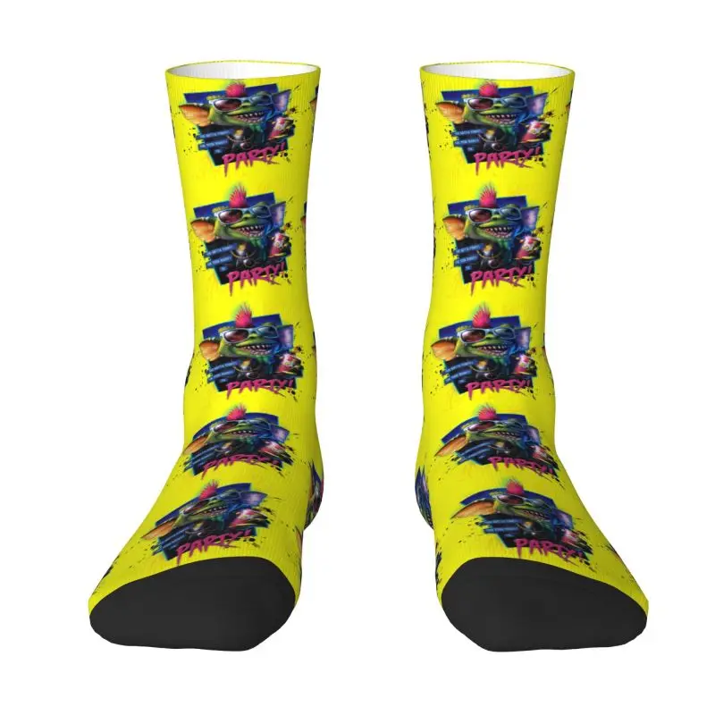 Custom Funny Gizmo Gremlins Mens Crew Socks Unisex Fun 3D Printing 80s Movie Mogwai Monster Horror Retro Sci Fi Dress Socks