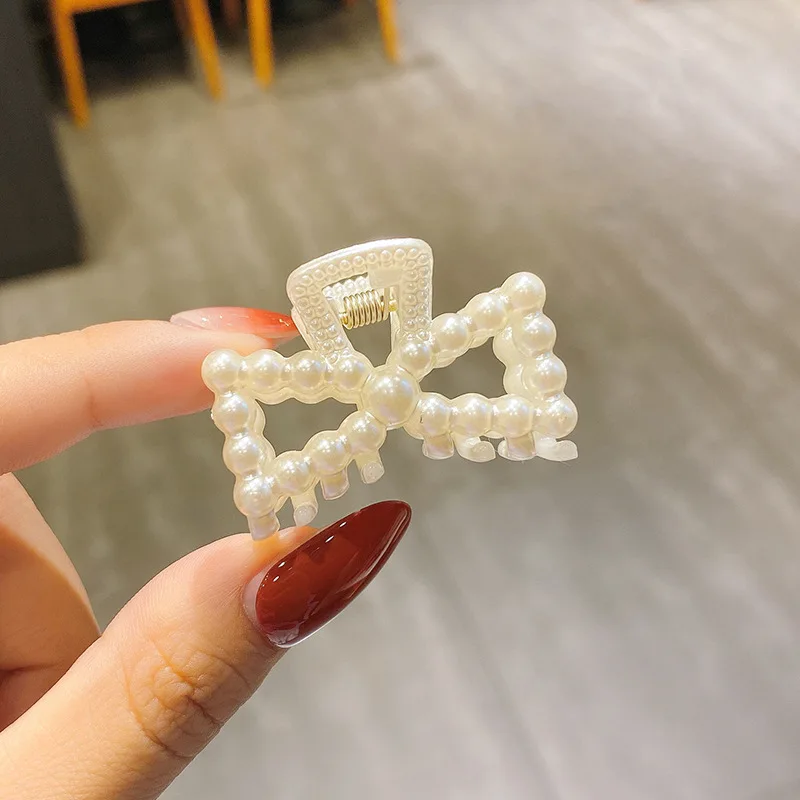 Neue Kleine Perlen Acryl Haar Klaue Clips Kleine Größe Make-Up Haar Styling Haarspangen Für Frauen Nette Mini Klaue Clip Haar Zubehör – Detail 11