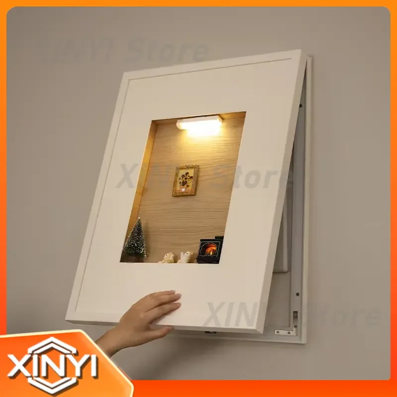 Vertical Meter Box Decorative Painting for Distribution Box Wall Mount Magnetic White Frame Art Print Home Office Decoration