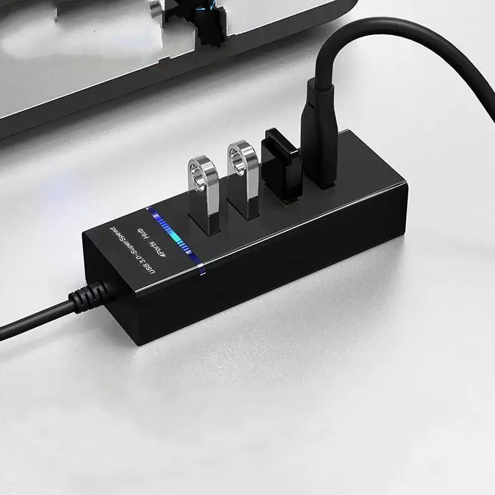 1Pcs USB Hub Multifunction 4 Port Adapter Portable Splitter Superspeed USB 3.0 Data Transfer Expansion Compatible